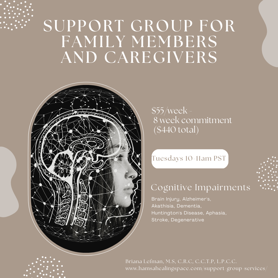 Hamsa Healing Space Cognitive Impairment of Family member & caregiver support group virtual