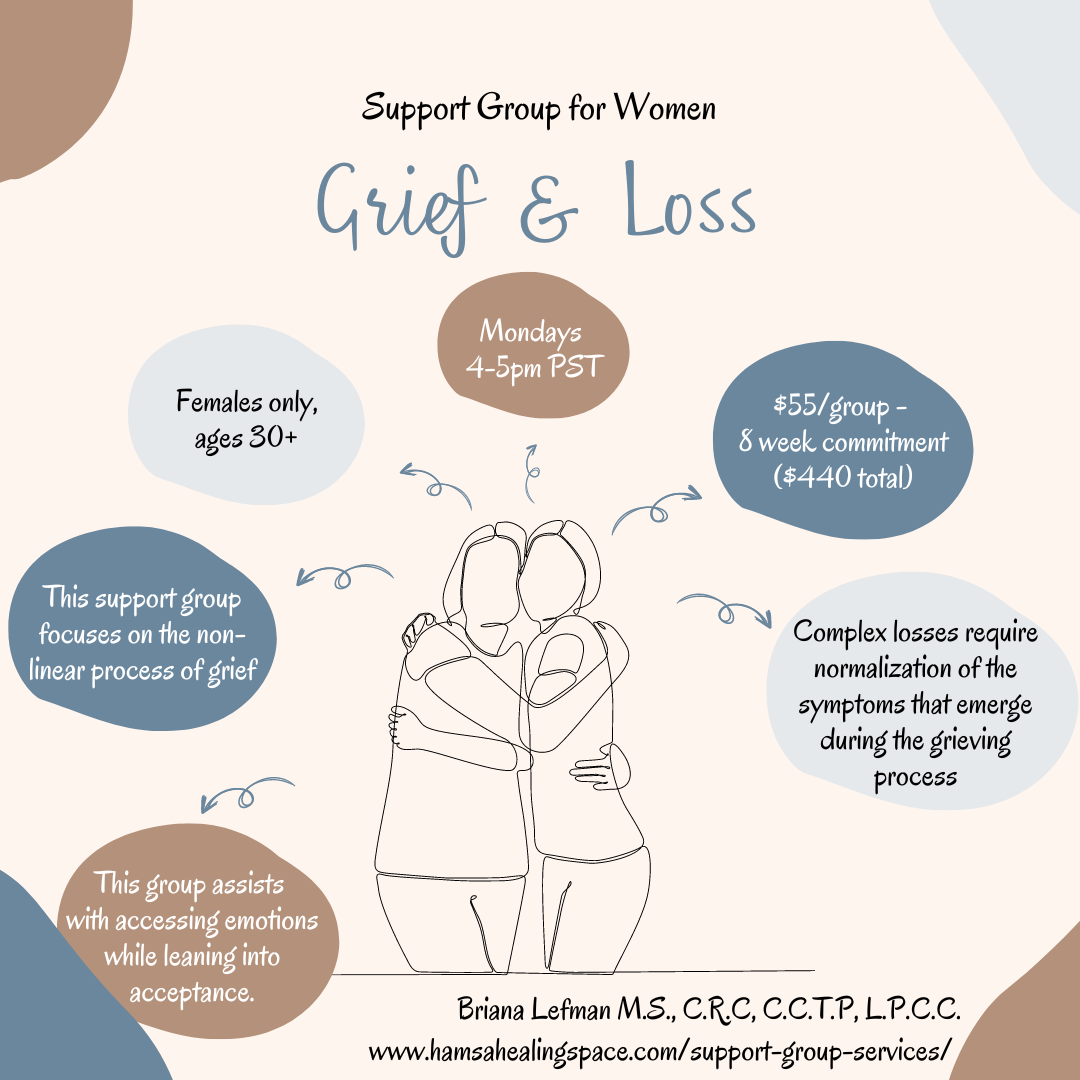 Hamsa healing space online women's support group for Grief & Loss