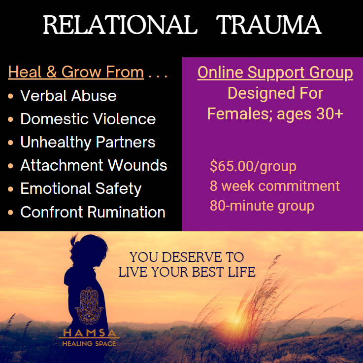 Women's Relational Trauma Online Support Group by Hamsa Healing Space