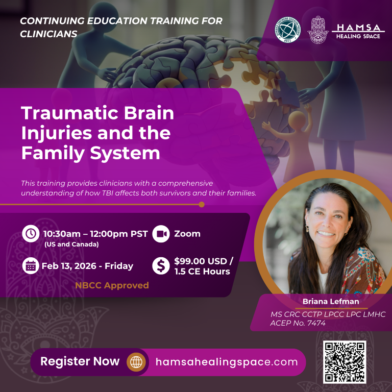 TBI Traumatic Brain Injuries and the Family System CE training by Therapist Briana Lefman